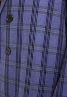 Bayan Lacivert Ekose Desenli Ceket