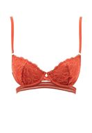 Bayan Kırmızı İnce Askılı Dantel Detaylı Büstiyer