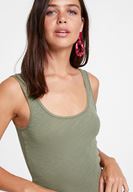 Bayan Yeşil Askılı U Yaka Basic Atlet