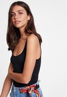 Bayan Siyah Askılı U Yaka Basic Atlet