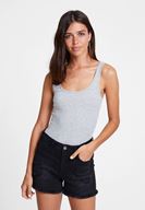 Bayan Gri Askılı U Yaka Basic Atlet