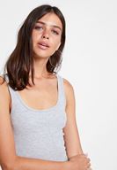 Bayan Gri Askılı U Yaka Basic Atlet