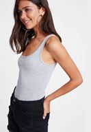 Bayan Gri Askılı U Yaka Basic Atlet