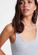 Bayan Gri Askılı U Yaka Basic Atlet