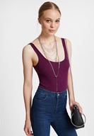 Bayan Mor Askılı U Yaka Basic Atlet