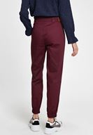 Bayan Bordo Paça Detaylı Cepli Bol Pantolon