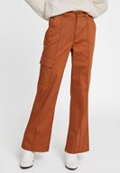 Bayan Kahverengi Cepli Yüksek Bel Pantolon