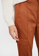 Bayan Kahverengi Cepli Yüksek Bel Pantolon