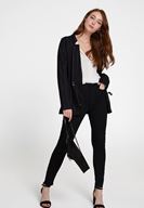 Bayan Siyah Yüksek Bel Denim Pantolon