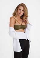 Bayan Yeşil Önü Detaylı Biyeli Büstiyer