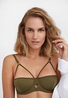 Bayan Yeşil Önü Detaylı Biyeli Büstiyer