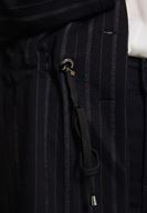 Bayan Siyah/Beyaz Yaka Detaylı Çizgili Ceket