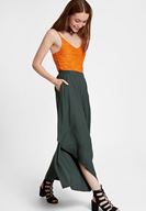 Bayan Turuncu Askılı Dantel Bluz