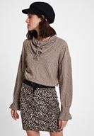 Bayan Bej Beli Büzgü Detaylı Sweatshirt