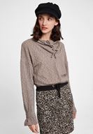 Bayan Bej Beli Büzgü Detaylı Sweatshirt