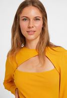 Bayan Turuncu Cut Out Detaylı Uzun Kollu Bluz