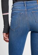 Bayan Mavi Yırtmaç Detaylı Flare Denim Pantolon