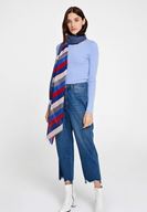 Bayan Mavi Cut-Out Detaylı Uzun Kollu Triko