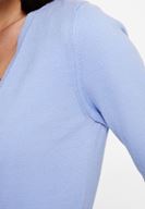 Bayan Mavi Uzun Kollu Kruvaze Triko