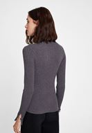 Bayan Gri Kol Detaylı Balıkçı Yaka Triko