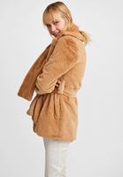 Bayan Kahverengi Bağlamalı Kürk Ceket