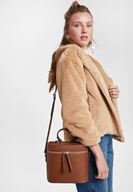 Bayan Kahverengi Suni Kürk Kapüsonlu Ceket