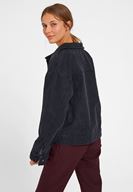 Bayan Siyah Cep Detaylı Kısa Denim Ceket