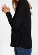 Bayan Siyah V Yaka Yanları Detaylı Triko