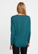 Bayan Yeşil V Yaka Yanları Detaylı Triko