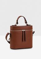 Bayan Kahverengi Fermuar Detaylı Kutu Çanta