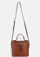 Bayan Kahverengi Fermuar Detaylı Kutu Çanta