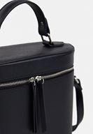 Bayan Siyah Fermuar Detaylı Kutu Çanta