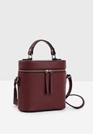 Bayan Bordo Fermuar Detaylı Kutu Çanta