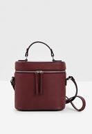 Bayan Bordo Fermuar Detaylı Kutu Çanta