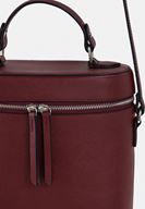 Bayan Bordo Fermuar Detaylı Kutu Çanta