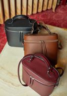 Bayan Bordo Fermuar Detaylı Kutu Çanta