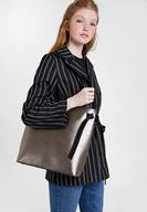 Bayan Siyah İki Renkli Askılı Çanta