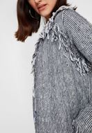 Bayan Siyah Melanj Püskül Detaylı Hırka