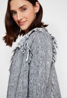 Bayan Siyah Melanj Püskül Detaylı Hırka