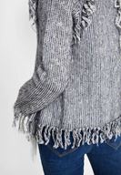 Bayan Siyah Melanj Püskül Detaylı Hırka