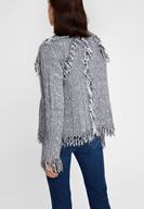 Bayan Siyah Melanj Püskül Detaylı Hırka