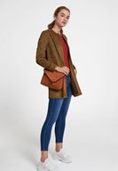 Bayan Kahverengi Zincir Askılı Zarf Çanta