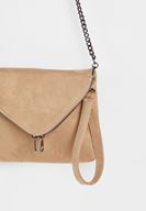 Bayan Krem Zincir Askılı Zarf Çanta