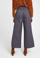 Bayan Gri Beli Bağlamalı Bol Pantolon