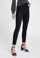 Bayan Siyah Yüksek Bel Paça Detaylı Denim