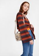 Bayan Çok Renkli Desenli Bağlama Detaylı Triko