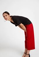 Bayan Siyah U Yaka Basic Modal Karışımlı Tişört