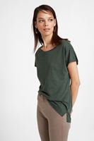 Bayan Yeşil Bot Yaka Modal Karışımlı Tişört