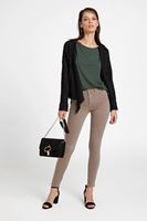 Bayan Yeşil Bot Yaka Modal Karışımlı Tişört