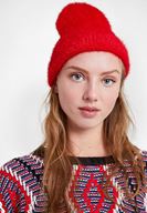 Bayan Kırmızı Tüy Detaylı Bere